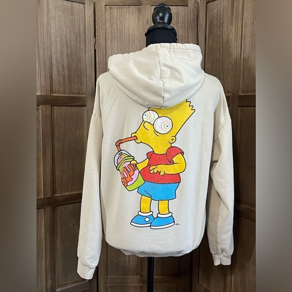 Bart Simpson tan graphic hoodie.
